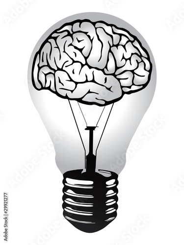 brain light bulb vector