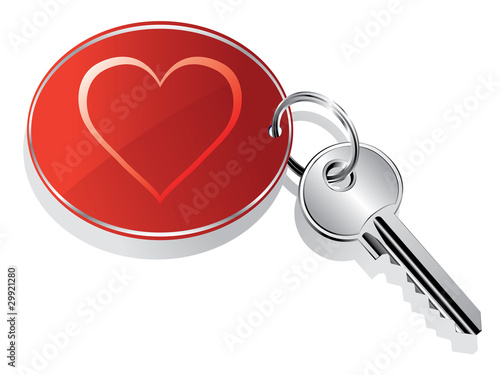 heart key ring vector