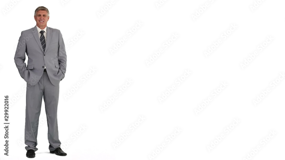 Businessman presenting us something Businessman presenting us something