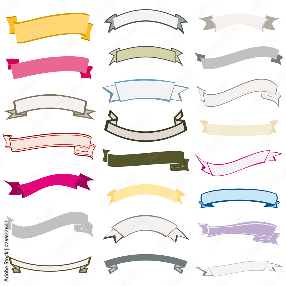 Set of design elements banners ribbons vector Set of design elements banners ribbons vector