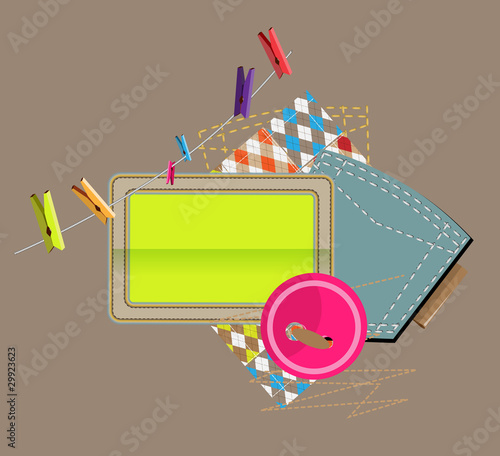 Sewing scraps of clothespins