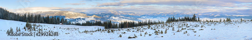 Fototapeta Naklejka Na Ścianę i Meble -  winter sunrise mountain panorama landscape