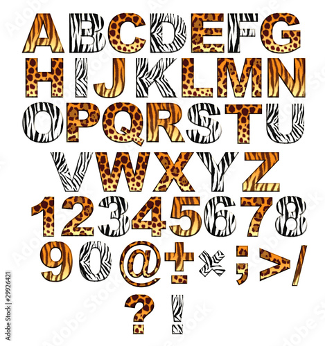 Photography 3d alphabet in style of a safari