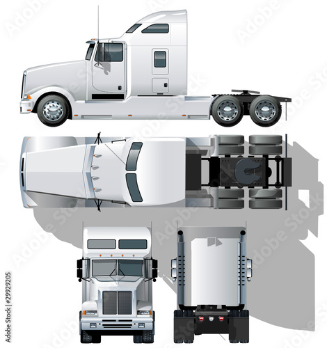 Vector hi-detailed semi-truck