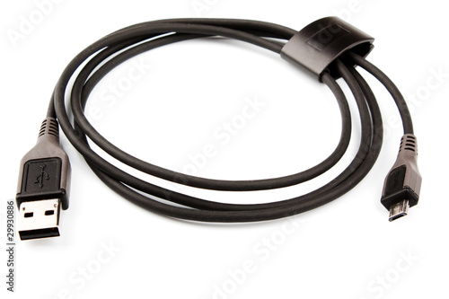 Usb cable on white background