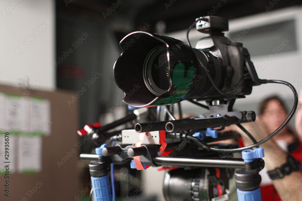 Digital SLR camera with video accessories Digital SLR camera with video accessories