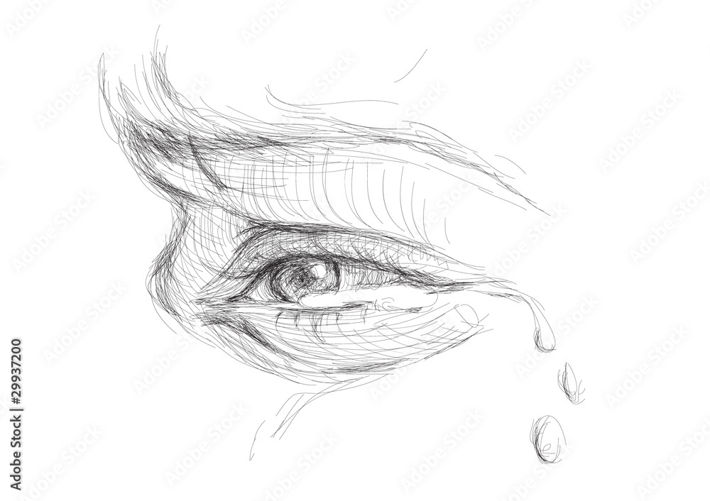 Premium Photo  Eye tears drawing sketch illustration woman cry face beauty  eyes fashion eyebrow eyelash eyelashes