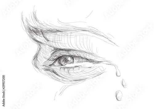 Eye in tears / realistic sketch (not auto-traced)