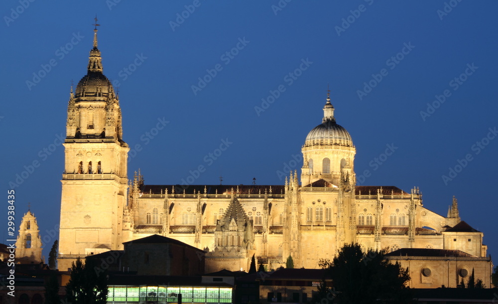 cathedral of Salamanca at dusk, Spain