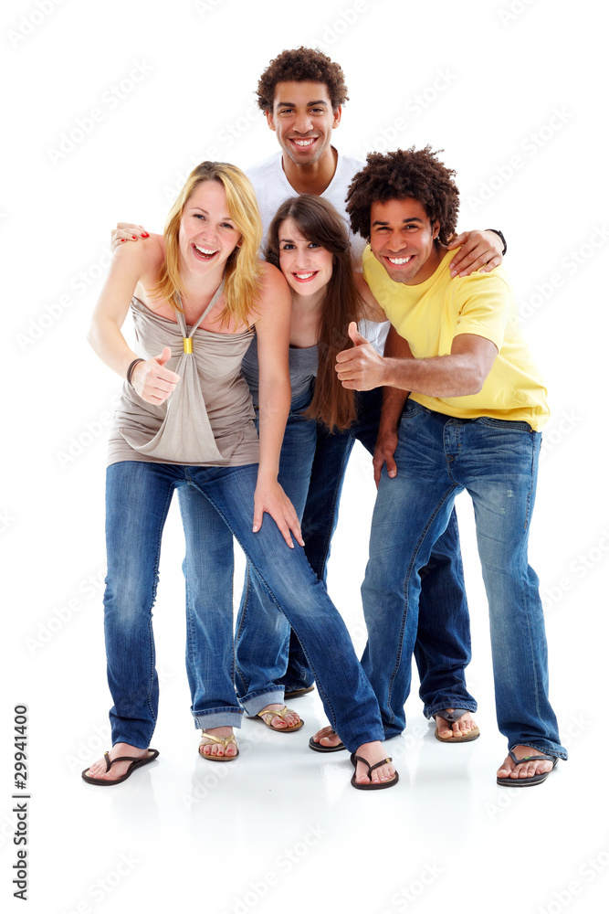 Two different coulored couples having fun Two different coulored couples having fun
