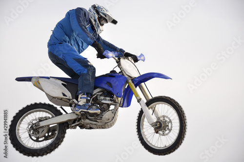 Russia, Samara, motocross rider jumps outboors