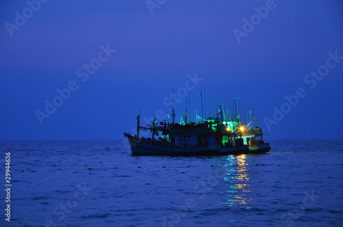 Fishing boats at night