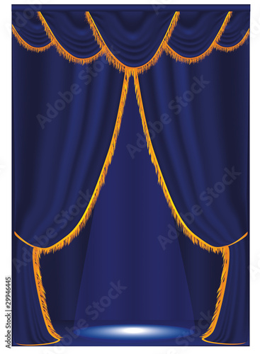 Vector blue curtain