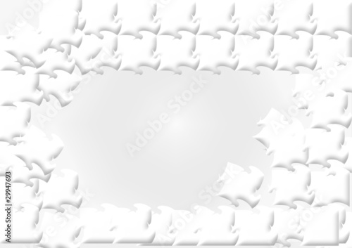 Fototapeta Naklejka Na Ścianę i Meble -  The white beaten out puzzles as the basic background