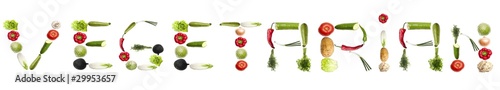 Vegetarian word made of vegetables