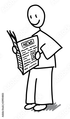 Homme lisant le journal