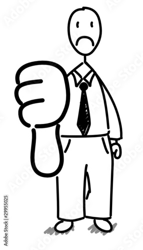 Homme avec pouce baissé