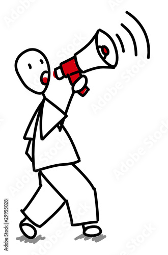 Homme avec mégaphone