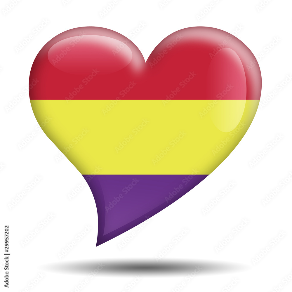 Corazon brillante bandera Republica Española Corazon brillante bandera Republica Española