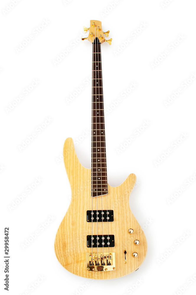Naklejka premium Musical guitar isolated on the white background