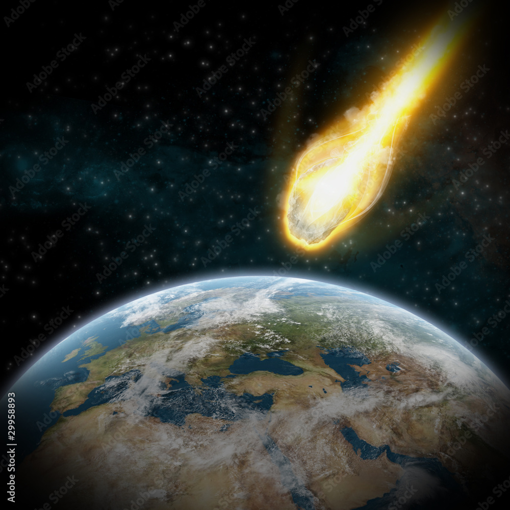 Asteroid and Earth : meteor impact over europe
