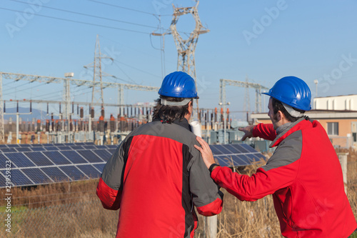 Engineers at Work In a Solar Power Station