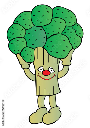 comic broccoli vector