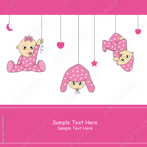 Tajeta postal bebe niña