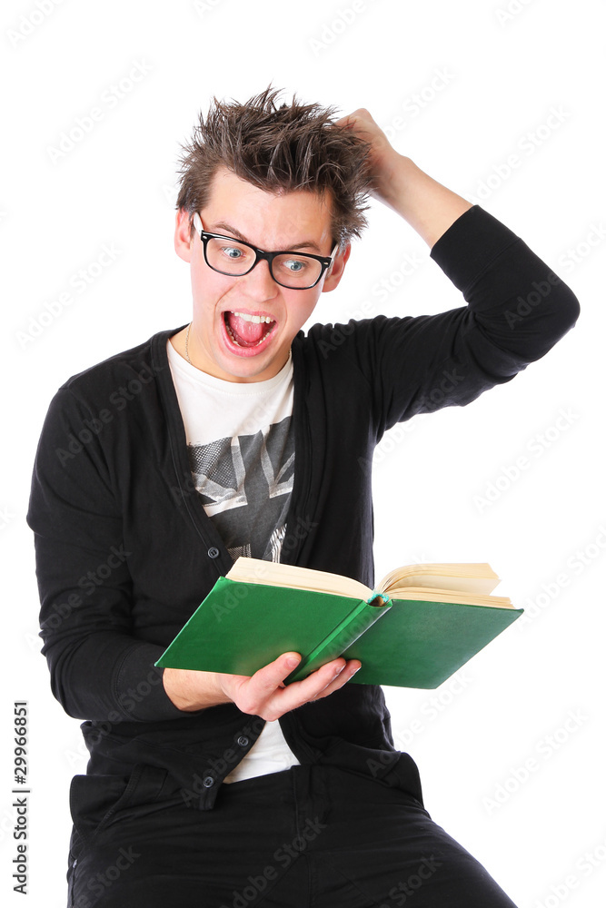 High school pupil is reading a book High school pupil is reading a book