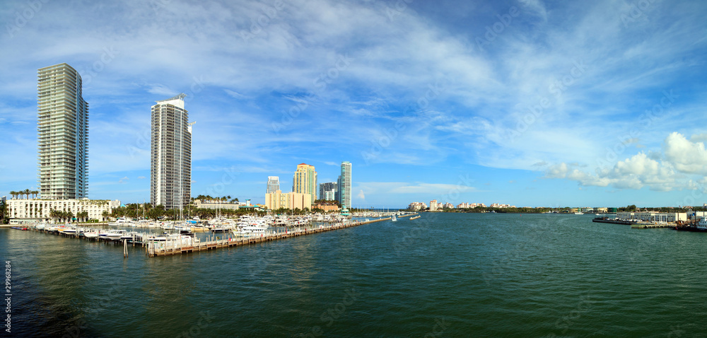 South Beach Miami Intracoastal Panorama