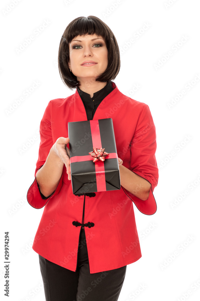 Fototapeta premium gift with red bow