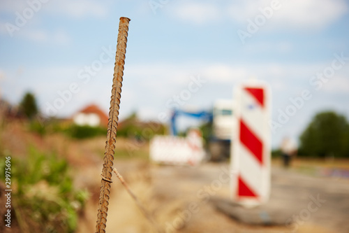 Eisenstange auf Baustelle