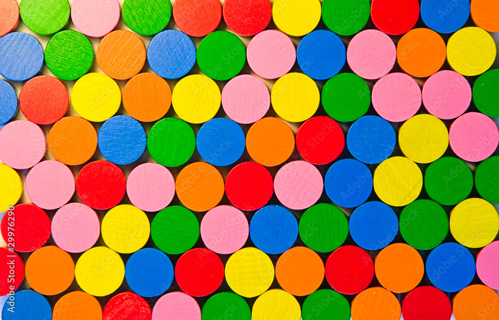 Colourful round wooden tokens Colourful round wooden tokens