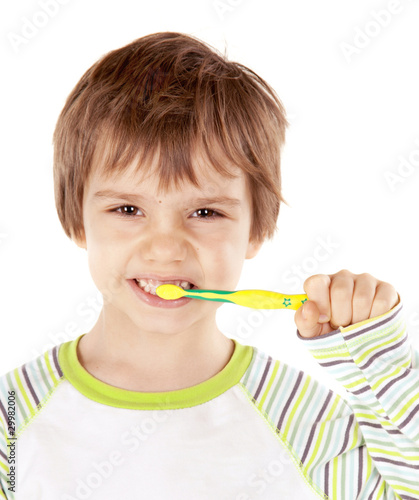 Little boy with tooth brush