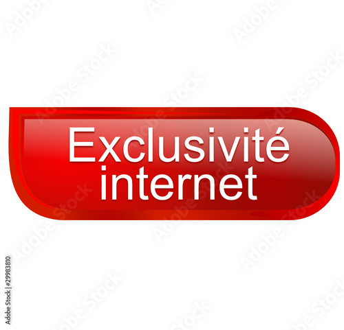 exclusivité internet sur bouton design rouge