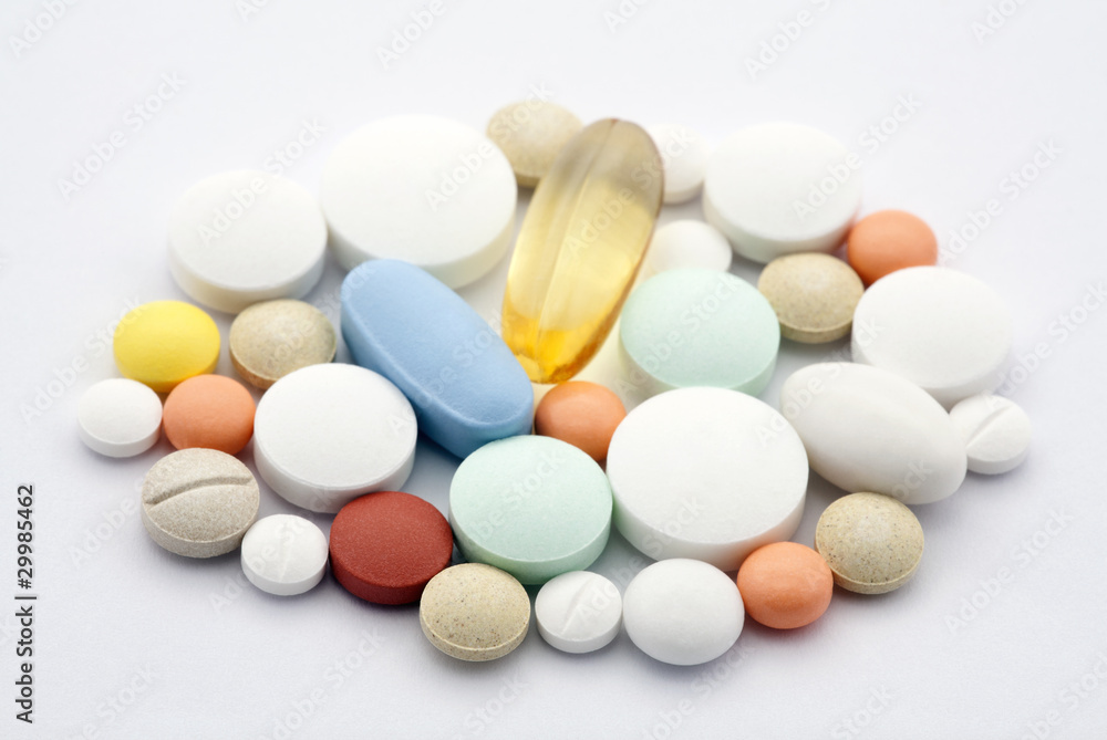 Macro shot of colorful pills Macro shot of colorful pills