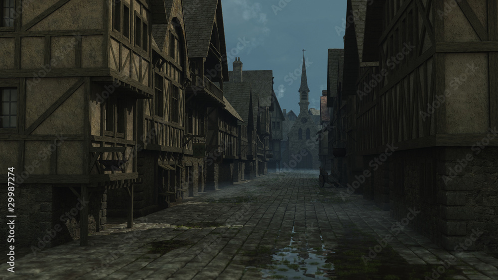 Mediaeval Street Scene - 1