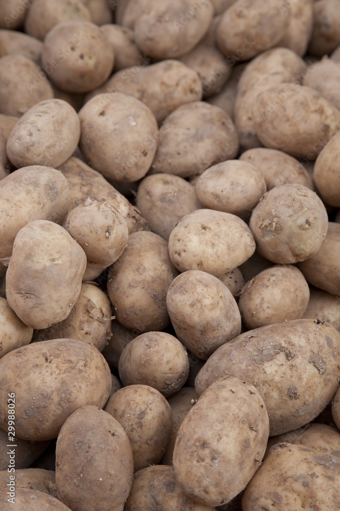 Potatoes for sale on Market Stall Potatoes for sale on Market Stall