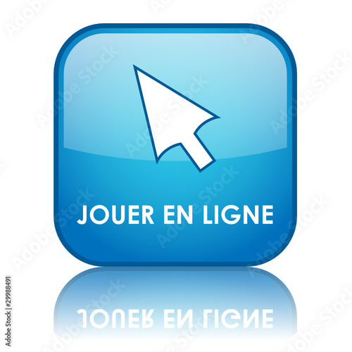Bouton Web JOUER EN LIGNE (arcade manette jeux vidéo jeu réseau)