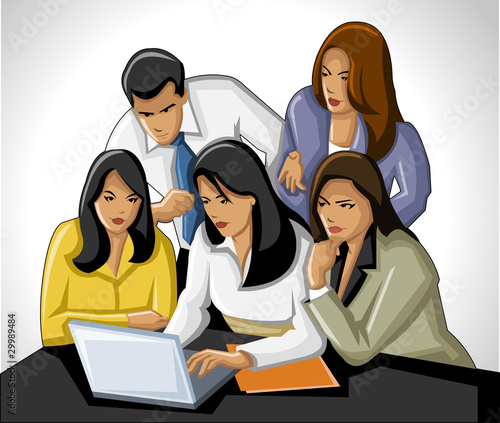 Group of business and office people.