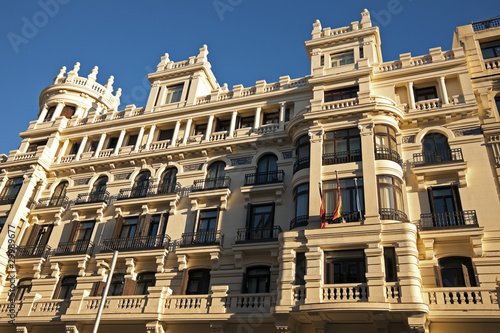 Architecture along Gran Via in Madrid