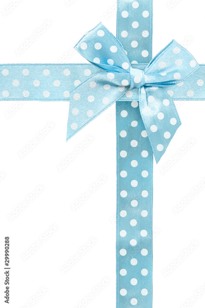 Blue gift ribbon and bow #2 | Isolated Blue gift ribbon and bow #2 | Isolated