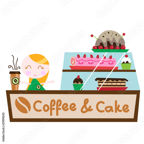 coffee cake shop vector