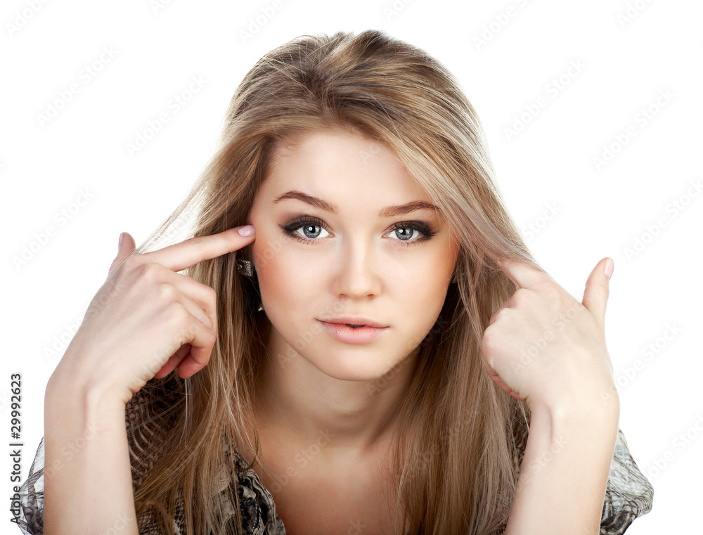 Portrait of fair-haired beautiful girl. Portrait of fair-haired beautiful girl.