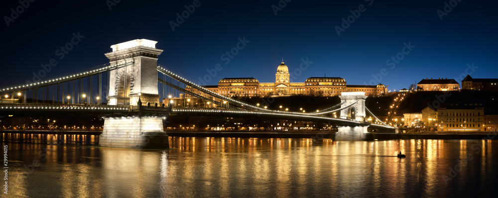 Chain Bridge, Royal Palace and Danube river
