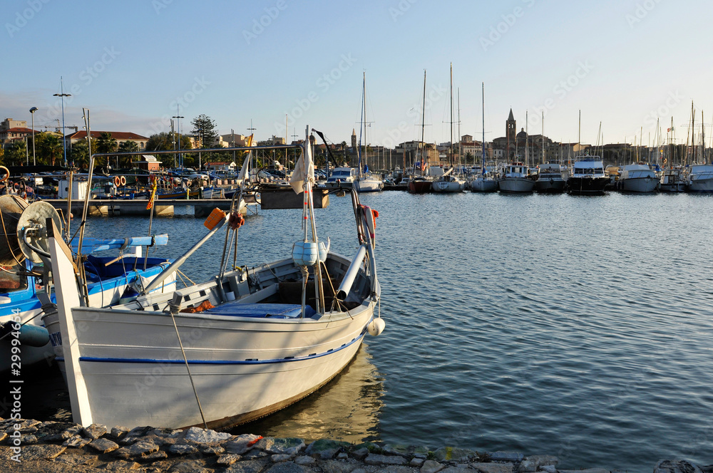 Fishing's dock, Alghero, Sardinia, Italy, Europe.