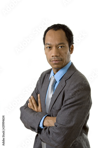 Smart business man portrait isolated on white