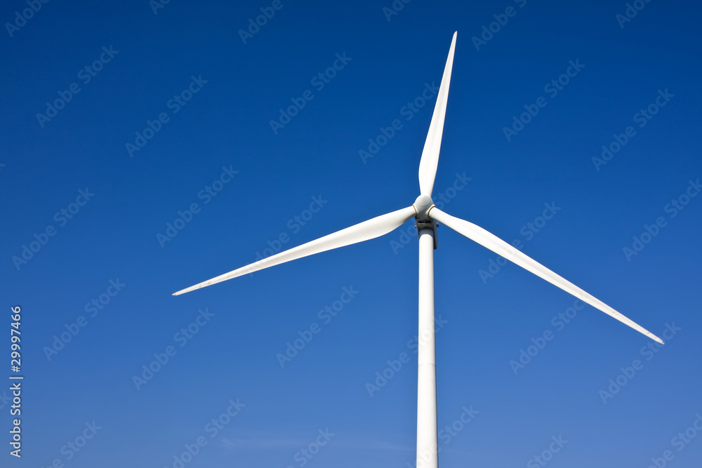 wind turbine with blue sky as background wind turbine with blue sky as background