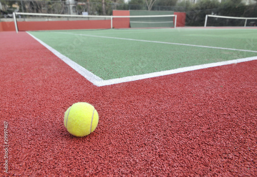 Tennis Ball on a Court