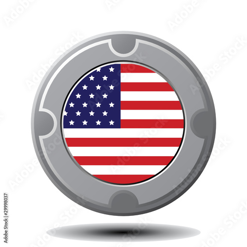 FLAG OF USA BUTTON